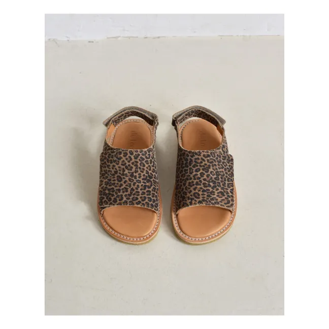 Sandalias de ante leopardo Du Veda | Marrón