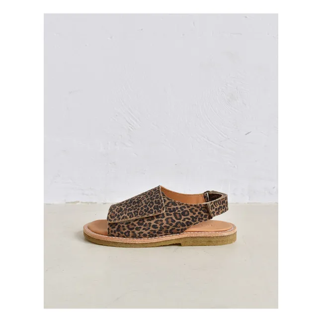 Sandales Du Veda Léopard Suede | Marron