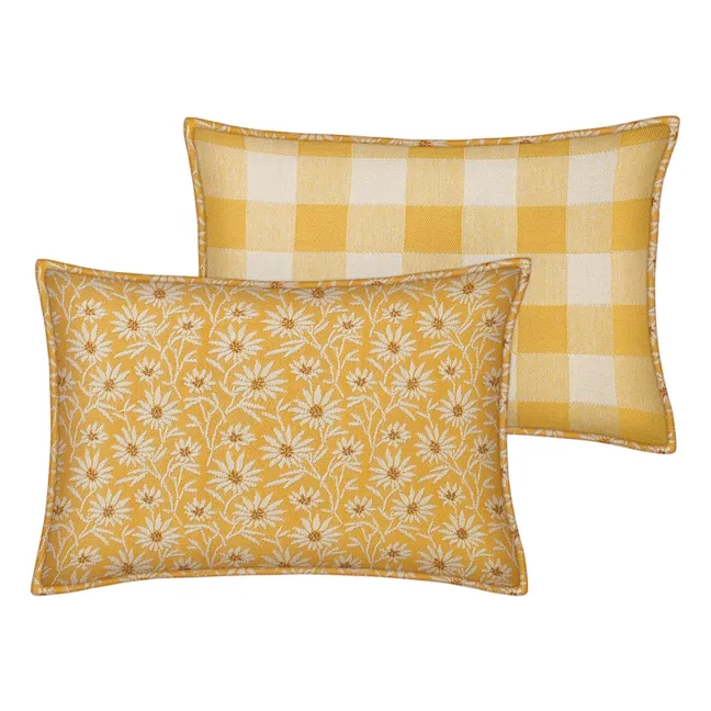 Housse de coussin réversible Mako x Brigitte | Jaune