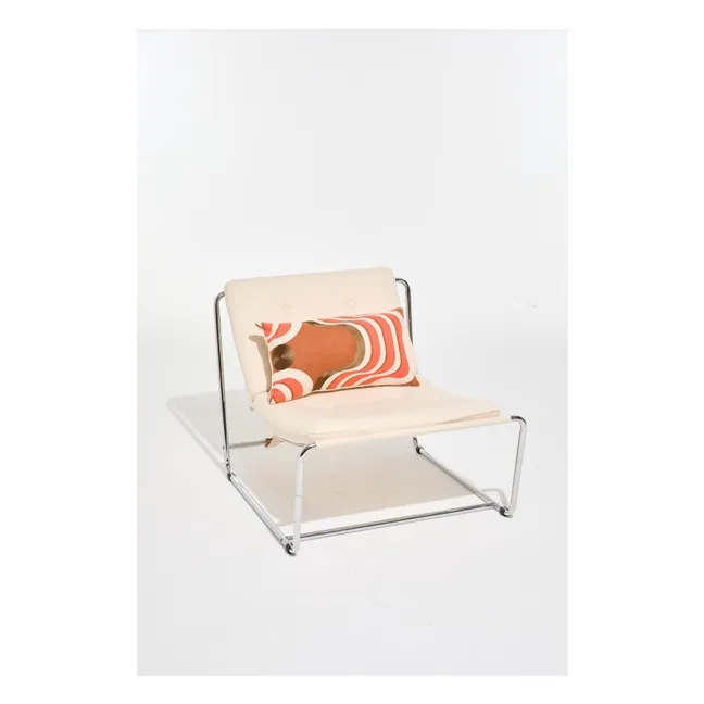 Funda de cojín de seda bordada Nebuleuse | Salmón