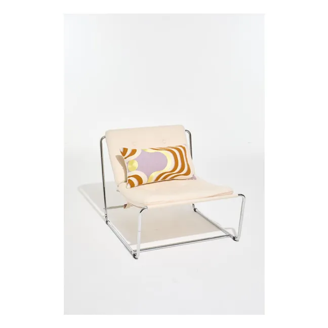 Funda de cojín de seda bordada Nebuleuse | Violeta