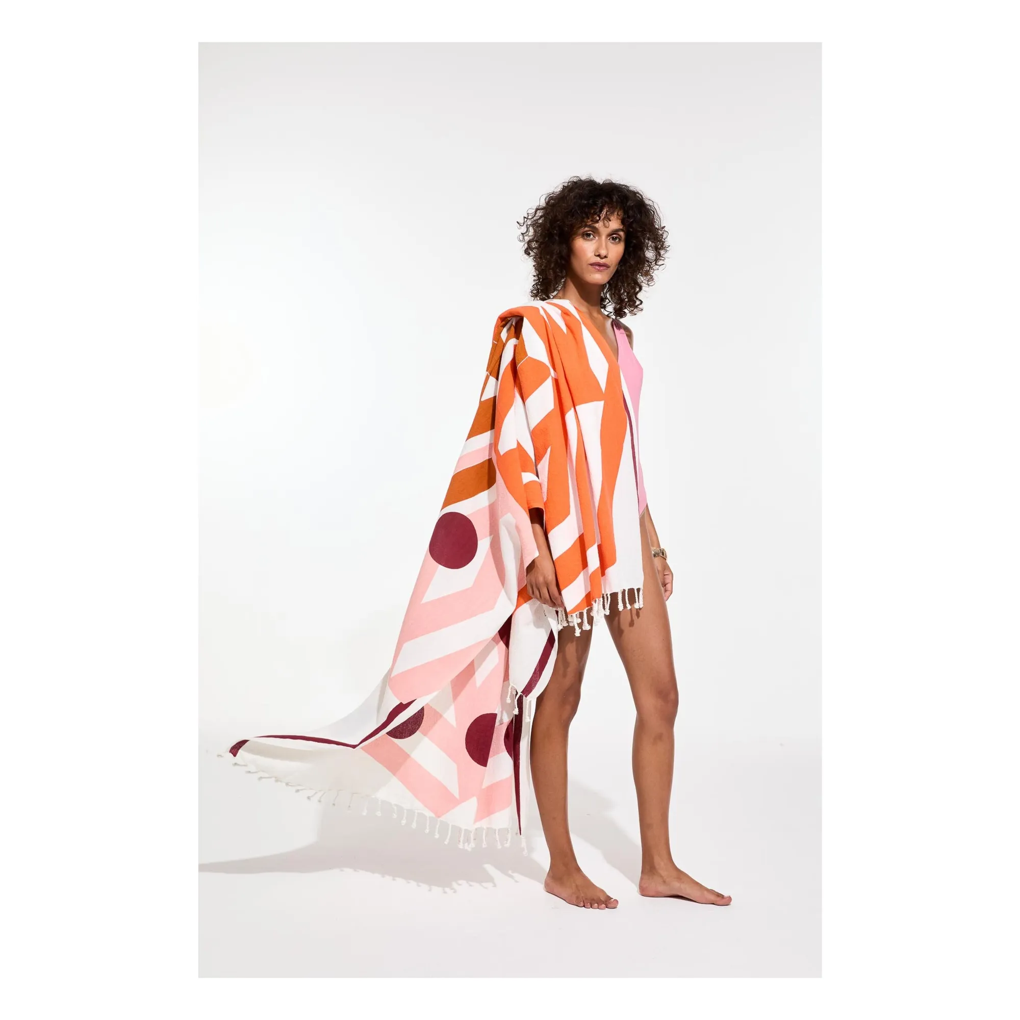 Drap de plage Bloom | Orange- Image produit n°1