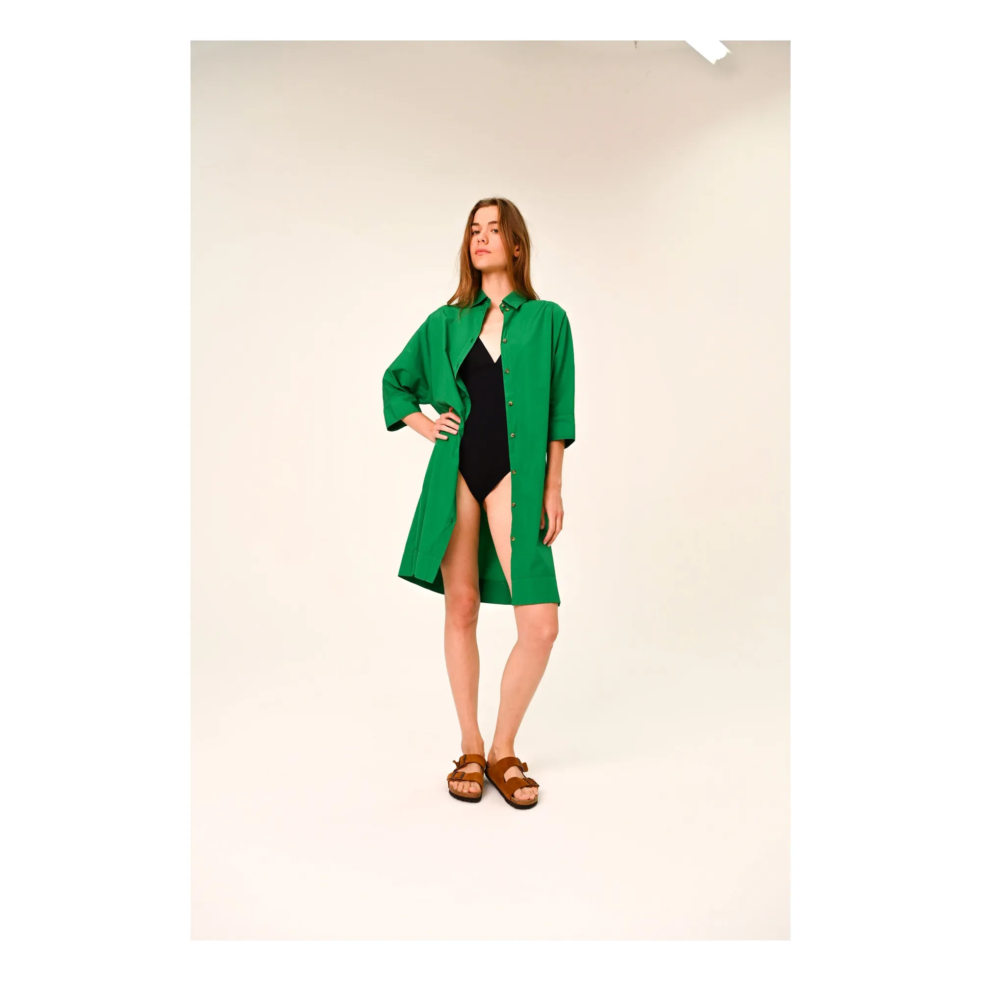Sacrécoeur Green Giulietta Popeline Dress