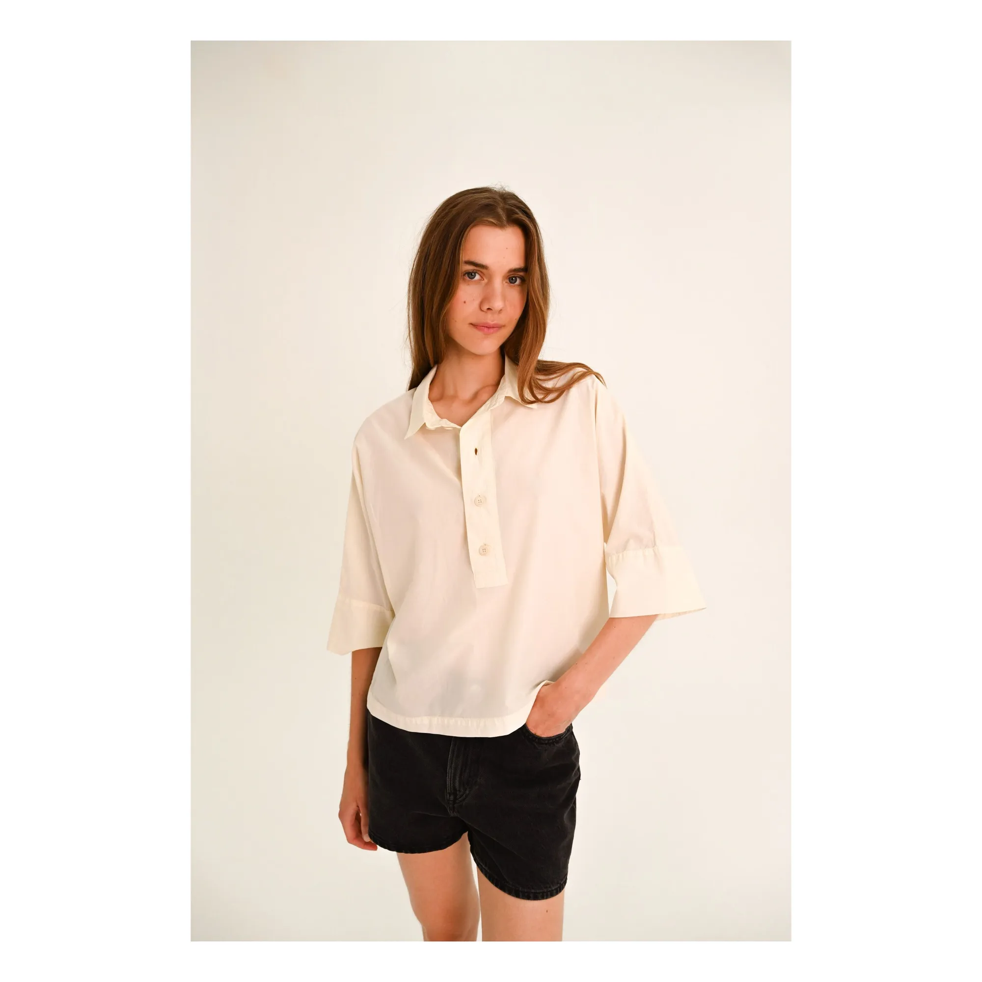 Sacrécoeur Ecru Jodie Popeline Shirt