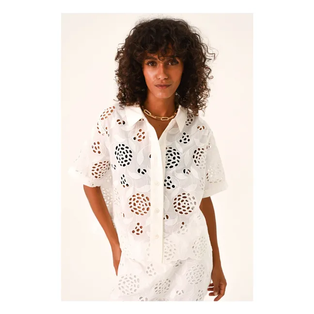 Flavia Camisa de flores | Blanco