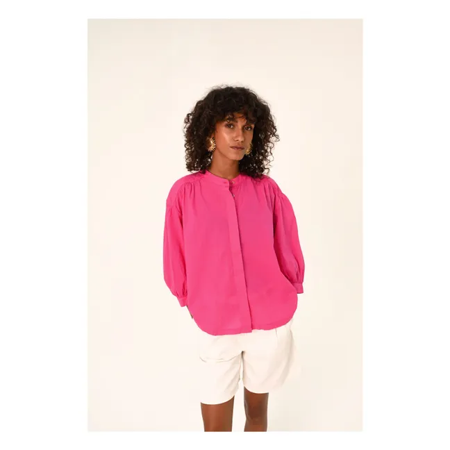 Blouse Carla Hibis Popeline | Framboise