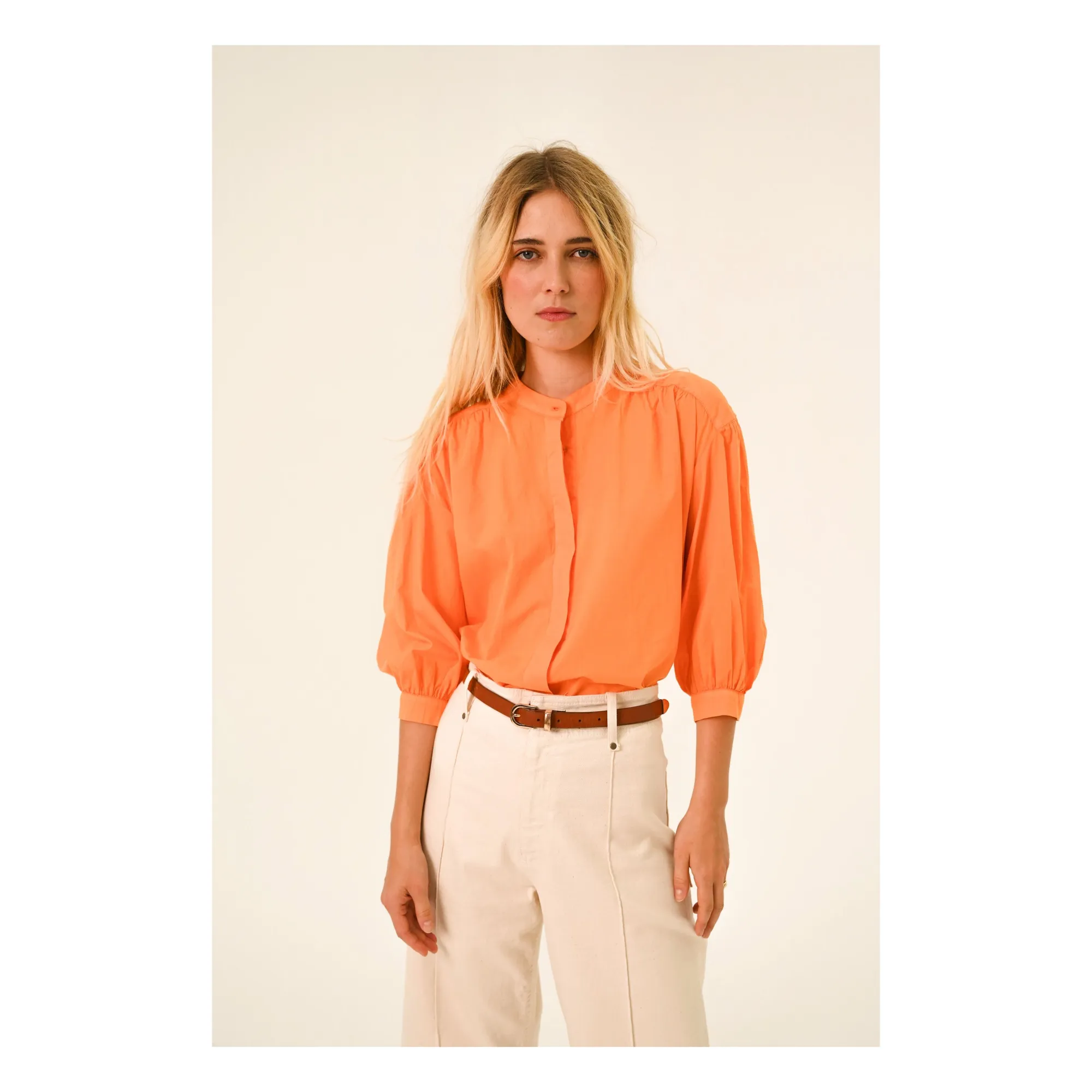Sacrécoeur Orange Carla Aurora Popeline Blouse