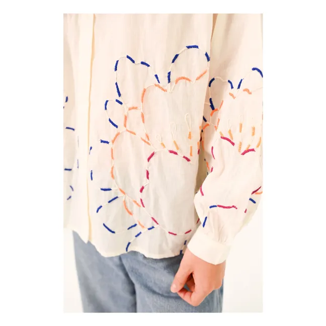 Camisa Ali Pivoine Voile de Coton | Blanco