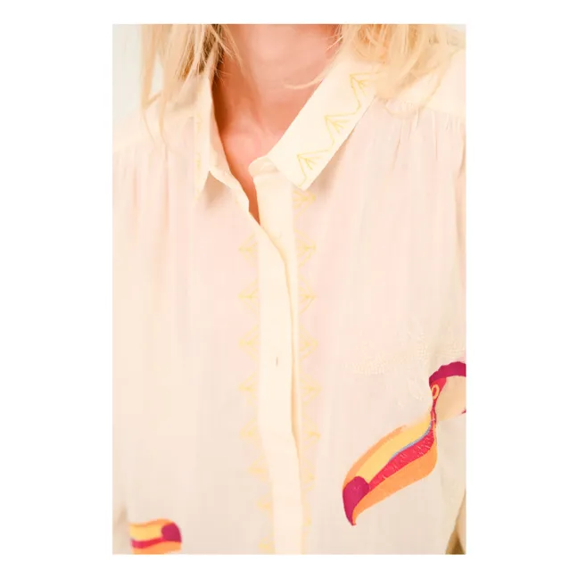 Ali Pelican Voile de Coton shirt | White