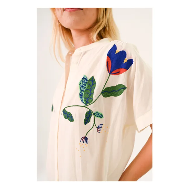 Blusa bordada Maya Corolle Voile de Coton | Blanco