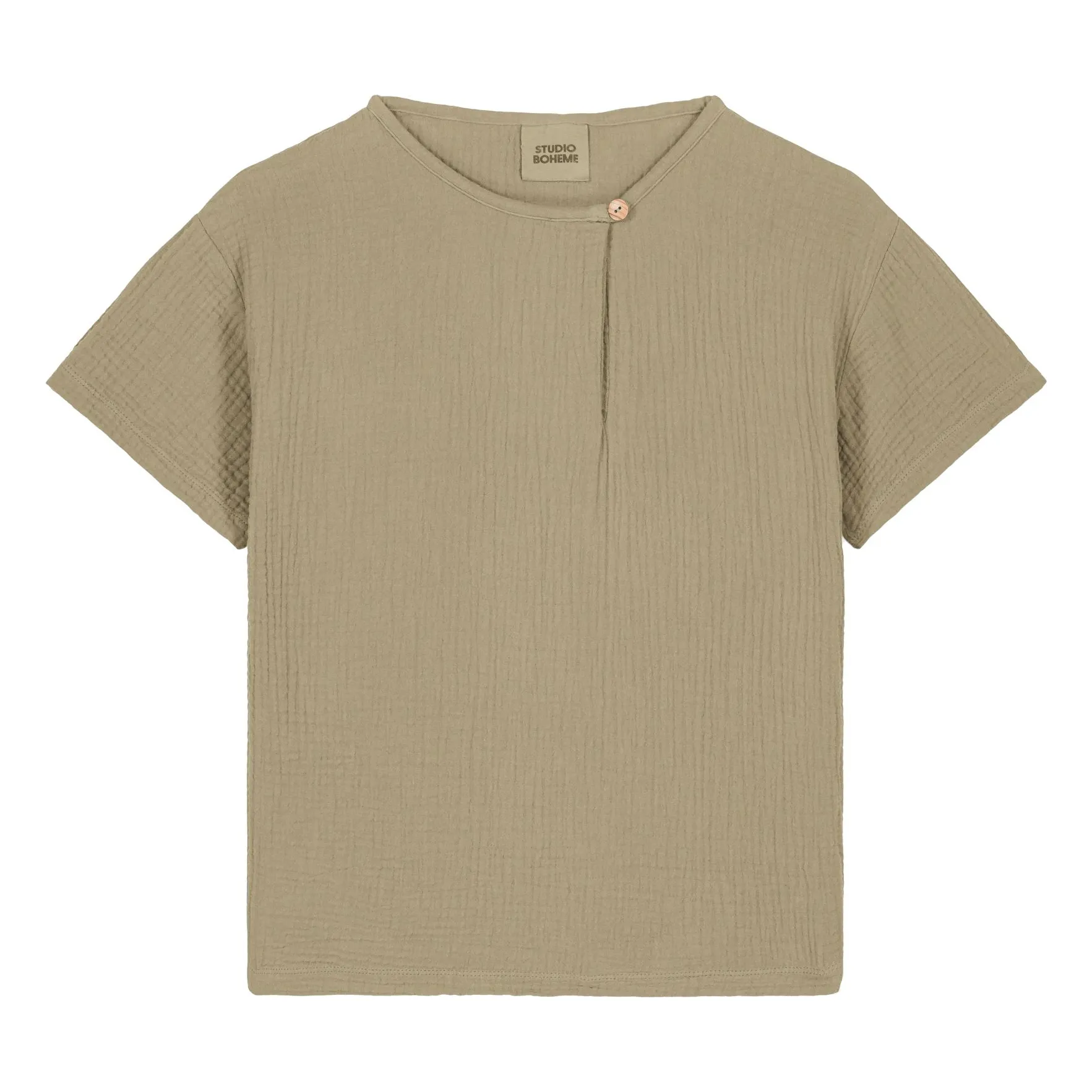Studio Bohème Light Khaki Orso Organic Cotton Gauze T-Shirt