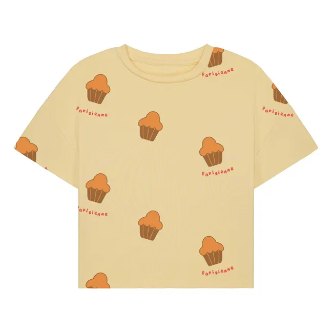 T-shirt Crop Flow Brioches Coton Bio | Jaune pâle