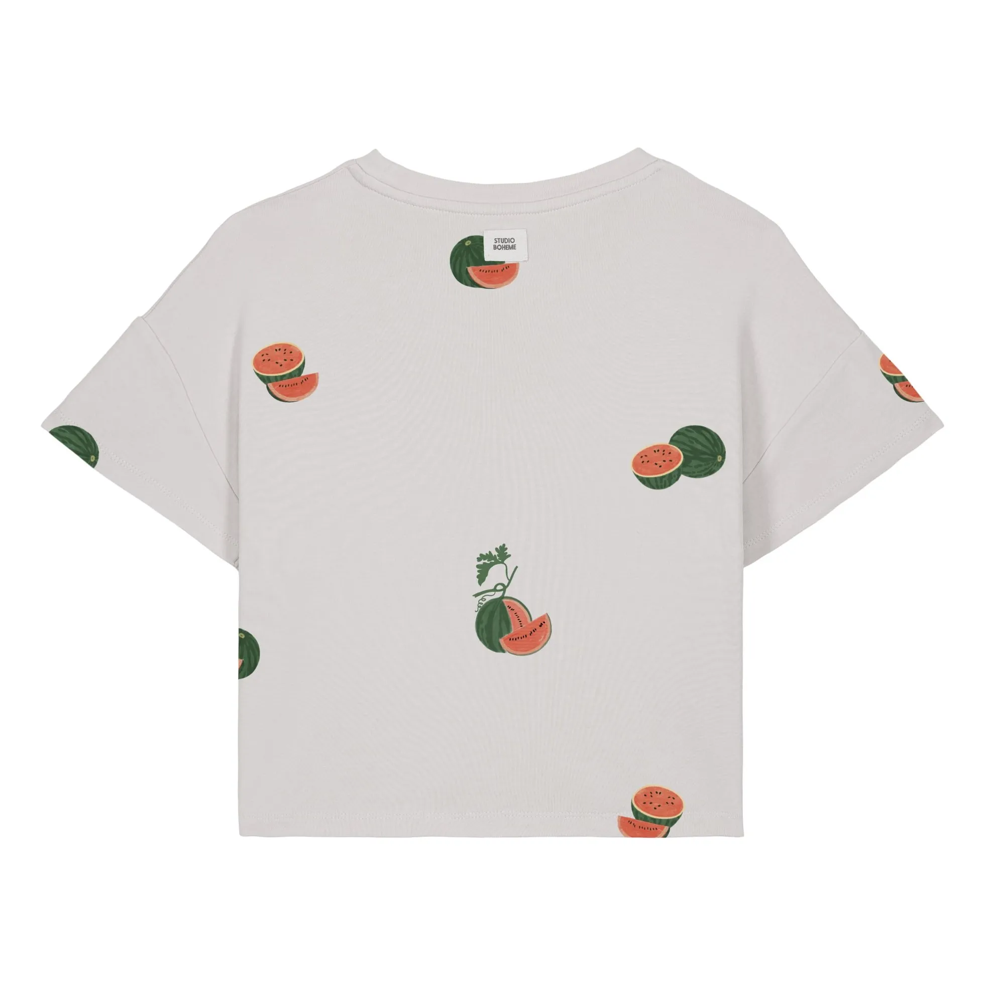 T-shirt Crop Flow Pastèques Coton Bio | Ecru- Image produit n°3