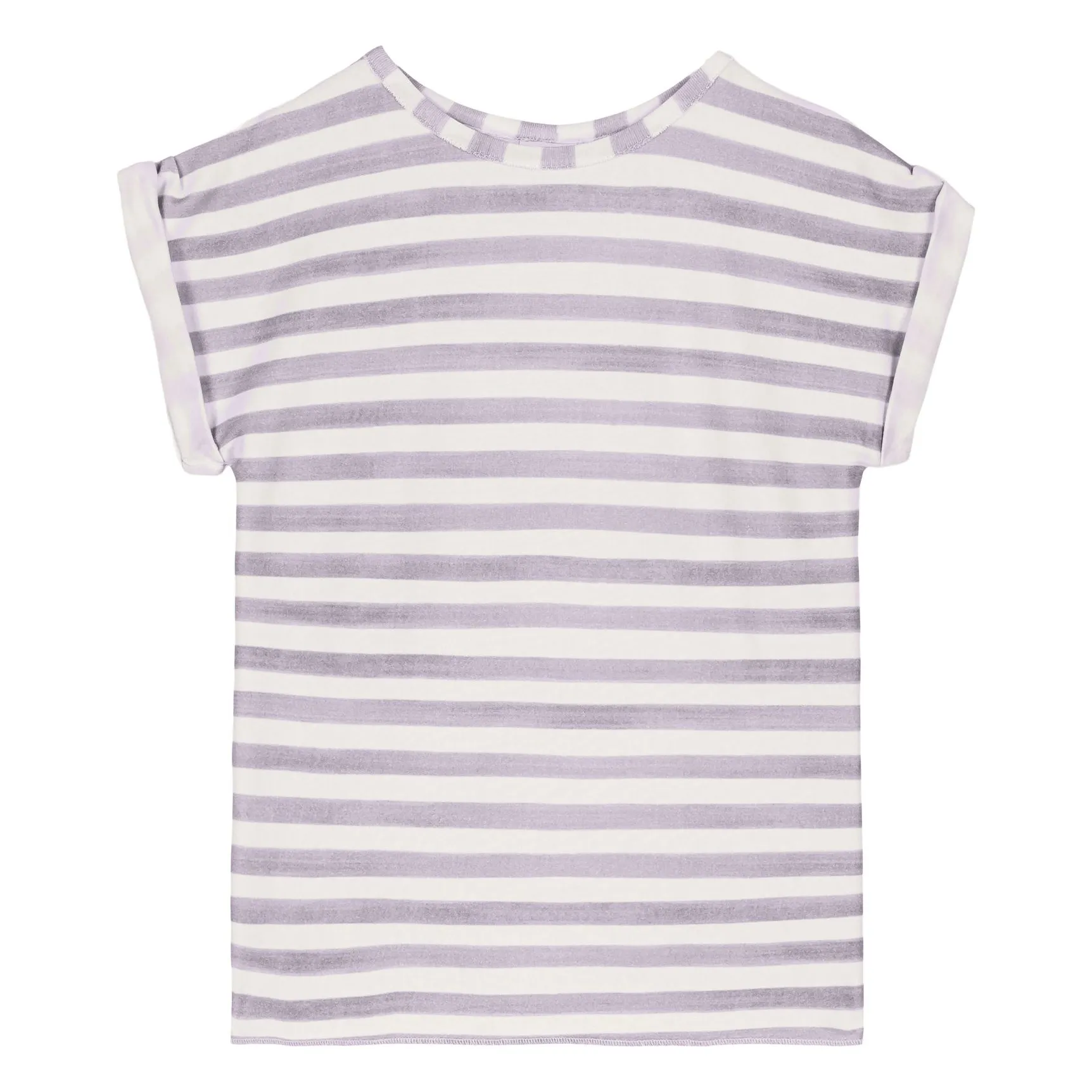 T-shirt Bama Rayé Coton Bio | Lavande- Image produit n°0