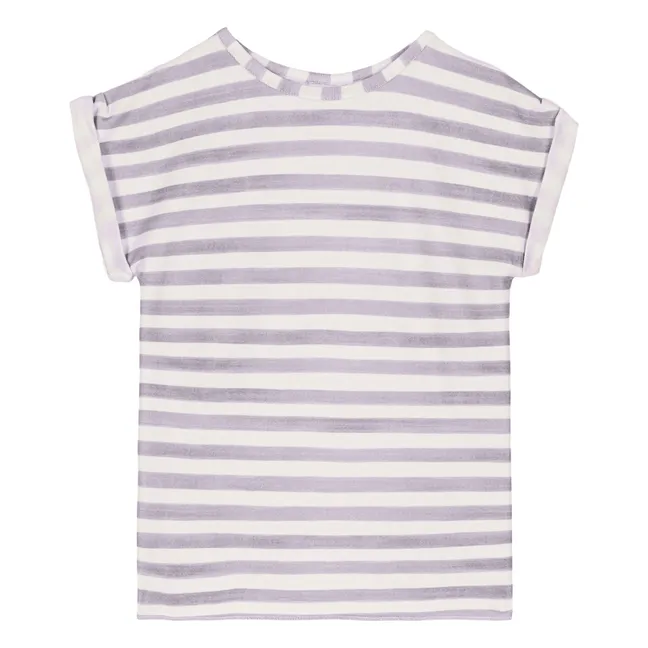 T-shirt Bama Rayé Coton Bio | Lavande