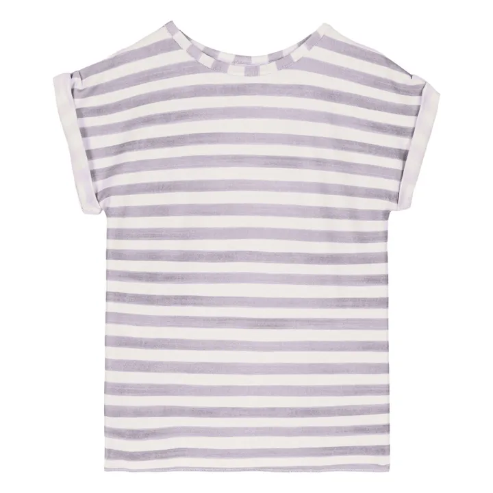 Bama Striped Organic Cotton T-shirt | Lavender- Product image n°0