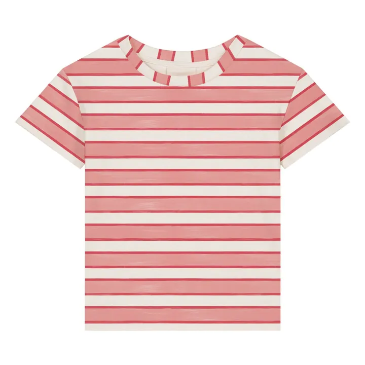 Essential Striped Organic Cotton T-Shirt | Pink- Product image n°0