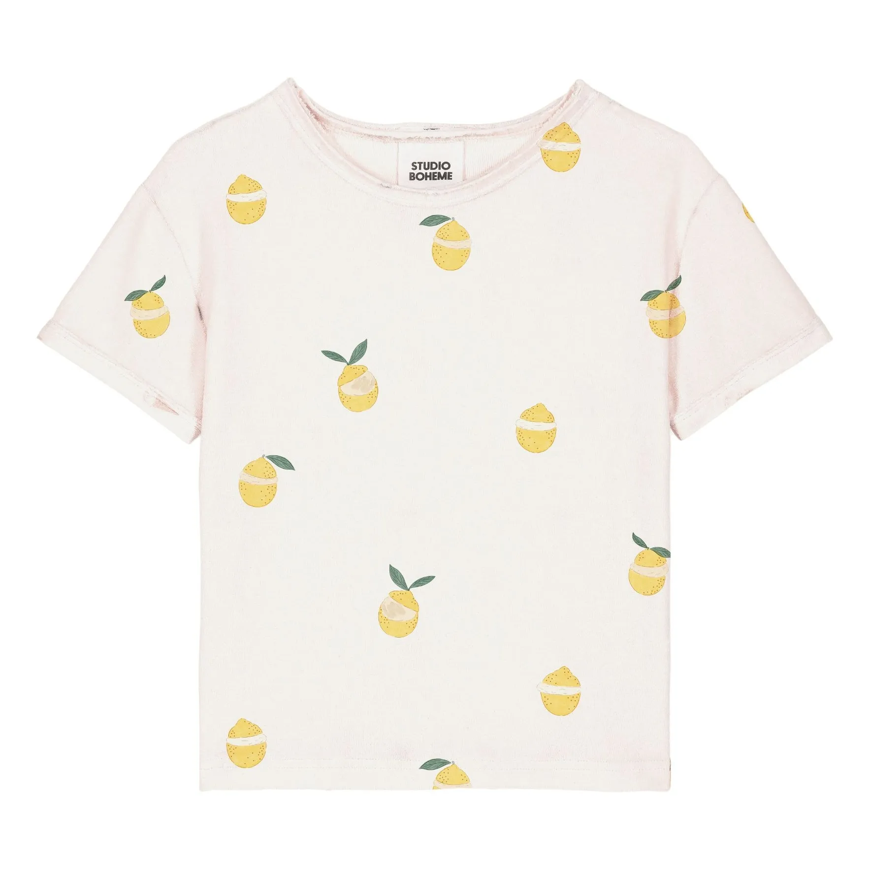 Studio Bohème Ecru Essential T-Shirt Lemons Organic Cotton Sponge