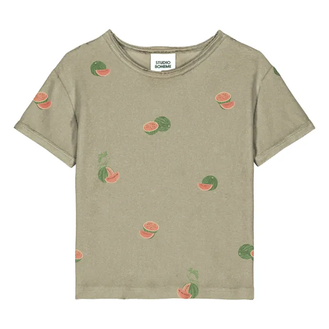 T-shirt Essential Pastèques Eponge Coton Bio | Khaki