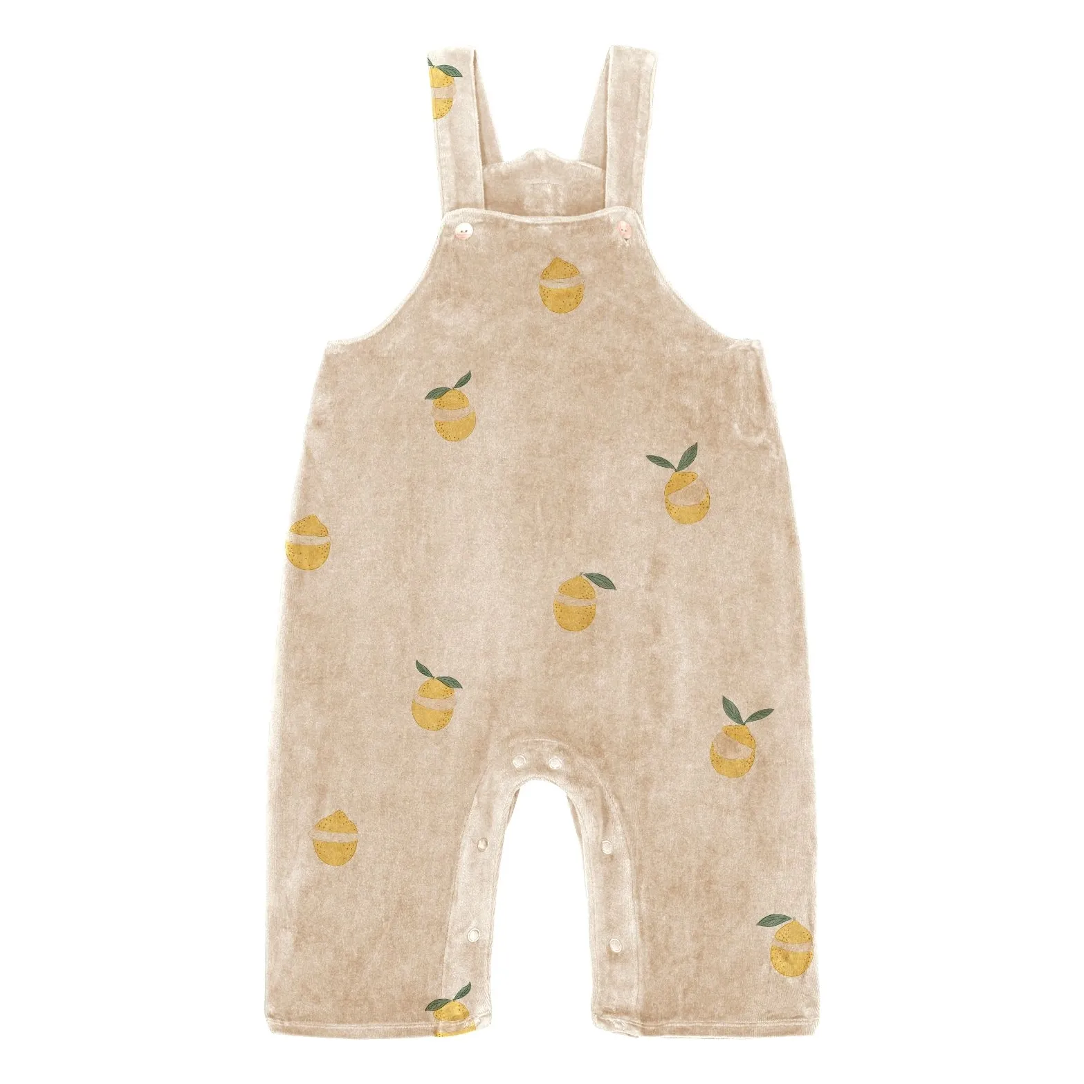 Studio Bohème Sand Homer Organic Cotton Terry Dungarees In Lemon