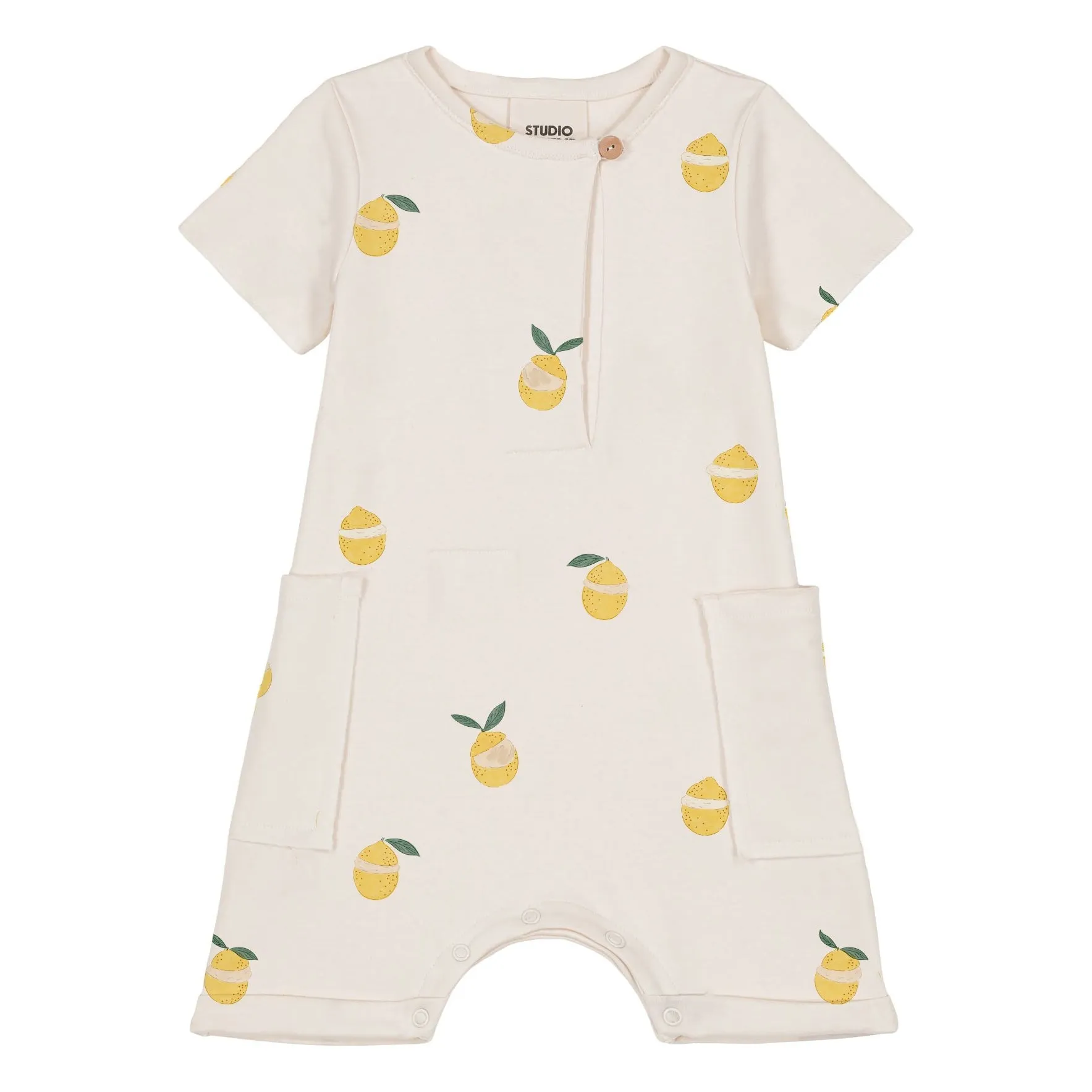 Studio Bohème Unisex Ecru Combishort Aimé Citrons Organic Cotton