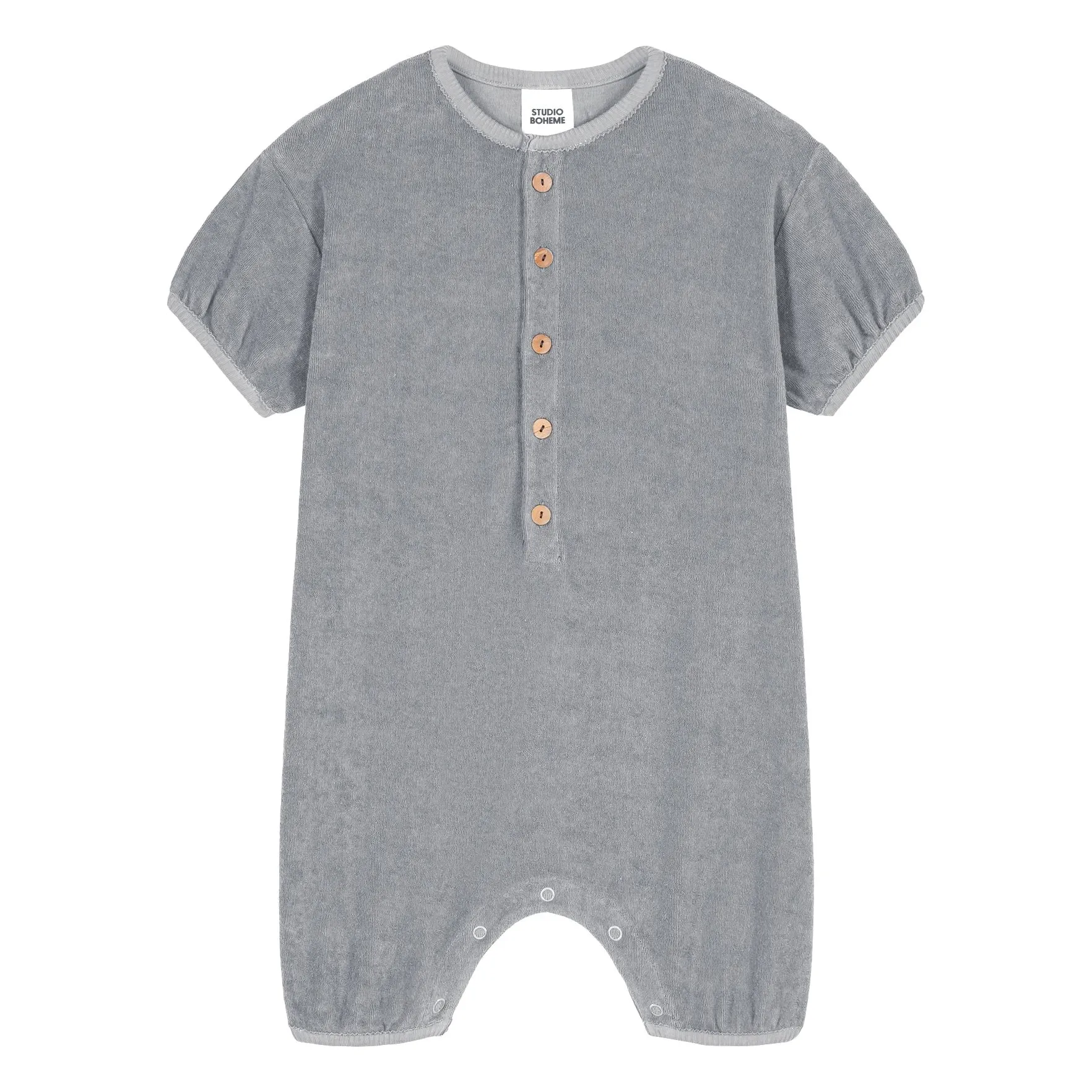Studio Bohème Grey Combishort Bebecito Organic Cotton Towelling