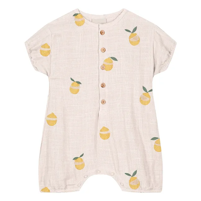 Combishort Bebecito Limones Algodón Ecológico | Crudo