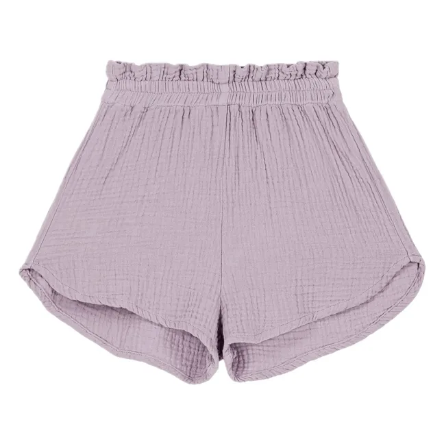 Georgette Waffle Shorts Organic Cotton Gauze | Lilac