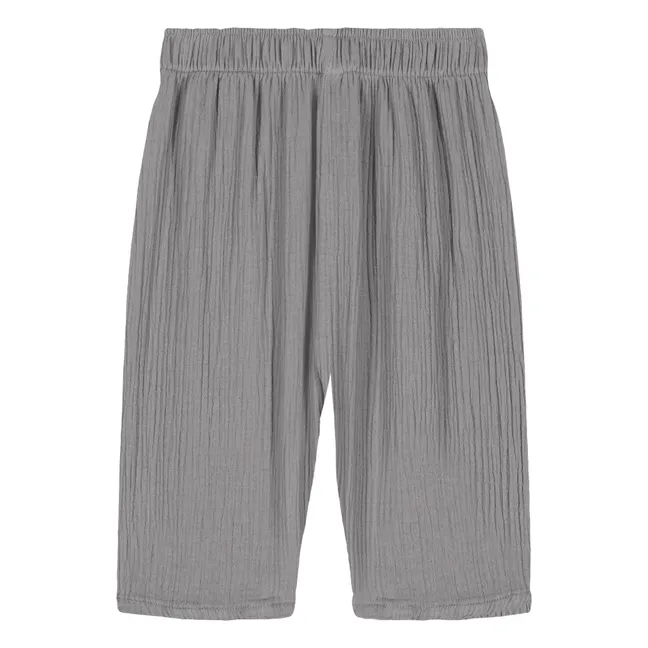 Pantalon Gauffré Cousin Gaze de Coton Bio | Bleu gris