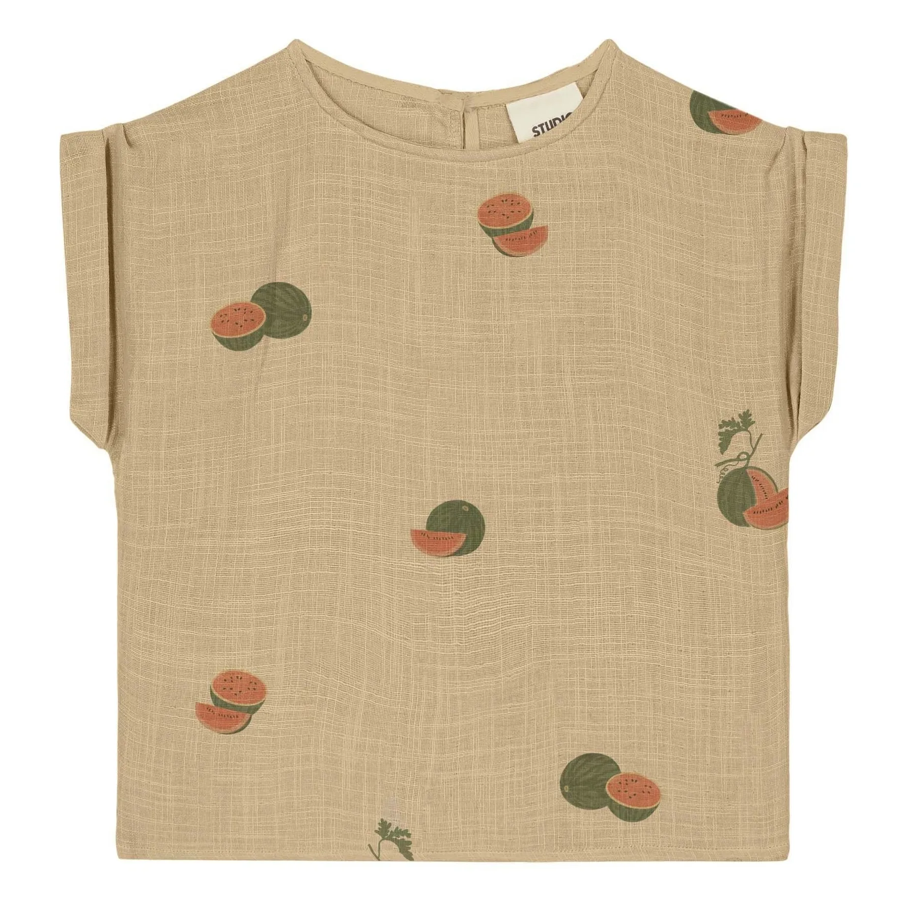 Studio Bohème Sage Praslin Watermelon Cotton Gauze T-Shirt