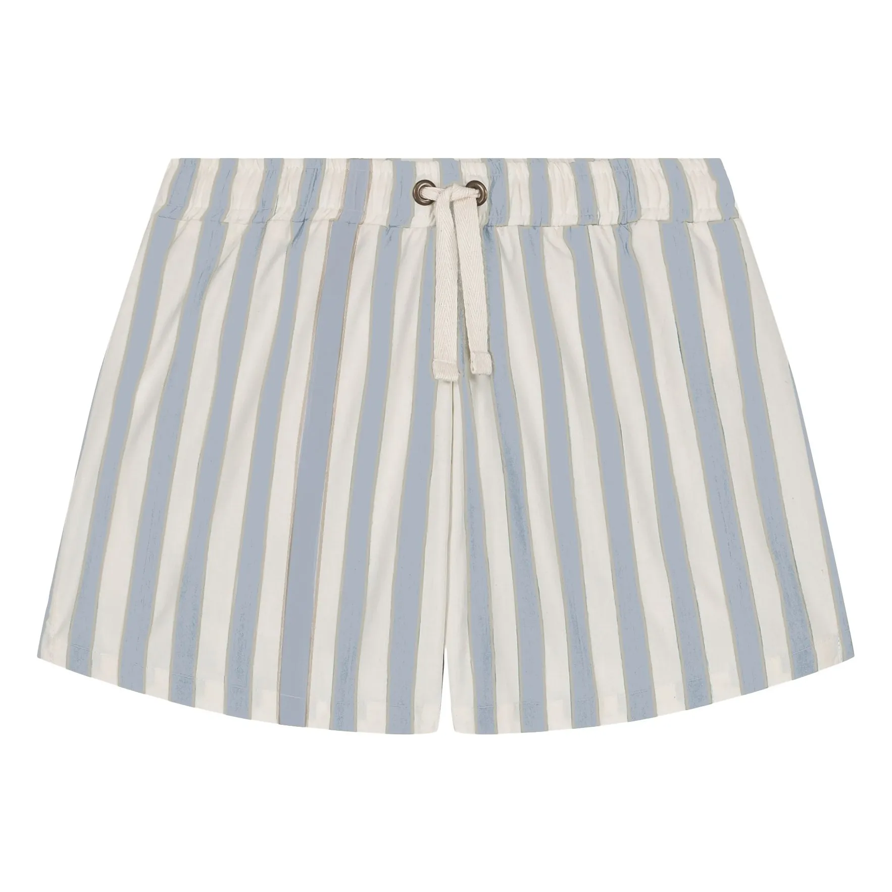 Studio Bohème Pale Blue Chico Striped Organic Cotton Swim Shorts