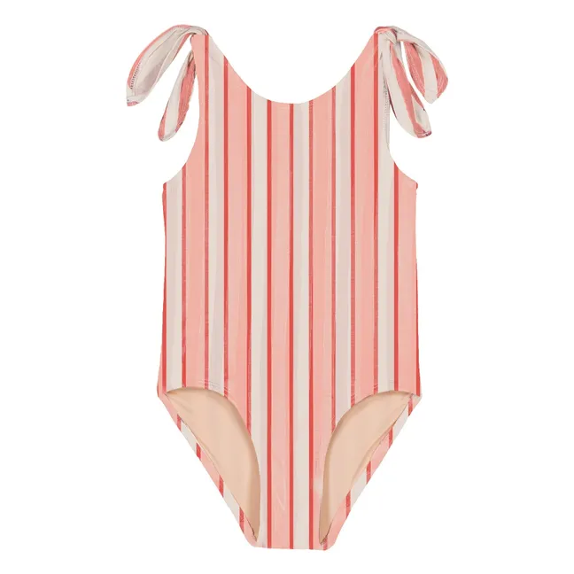 Maillot de Bain Roberta Rayé Coton Bio | Rose