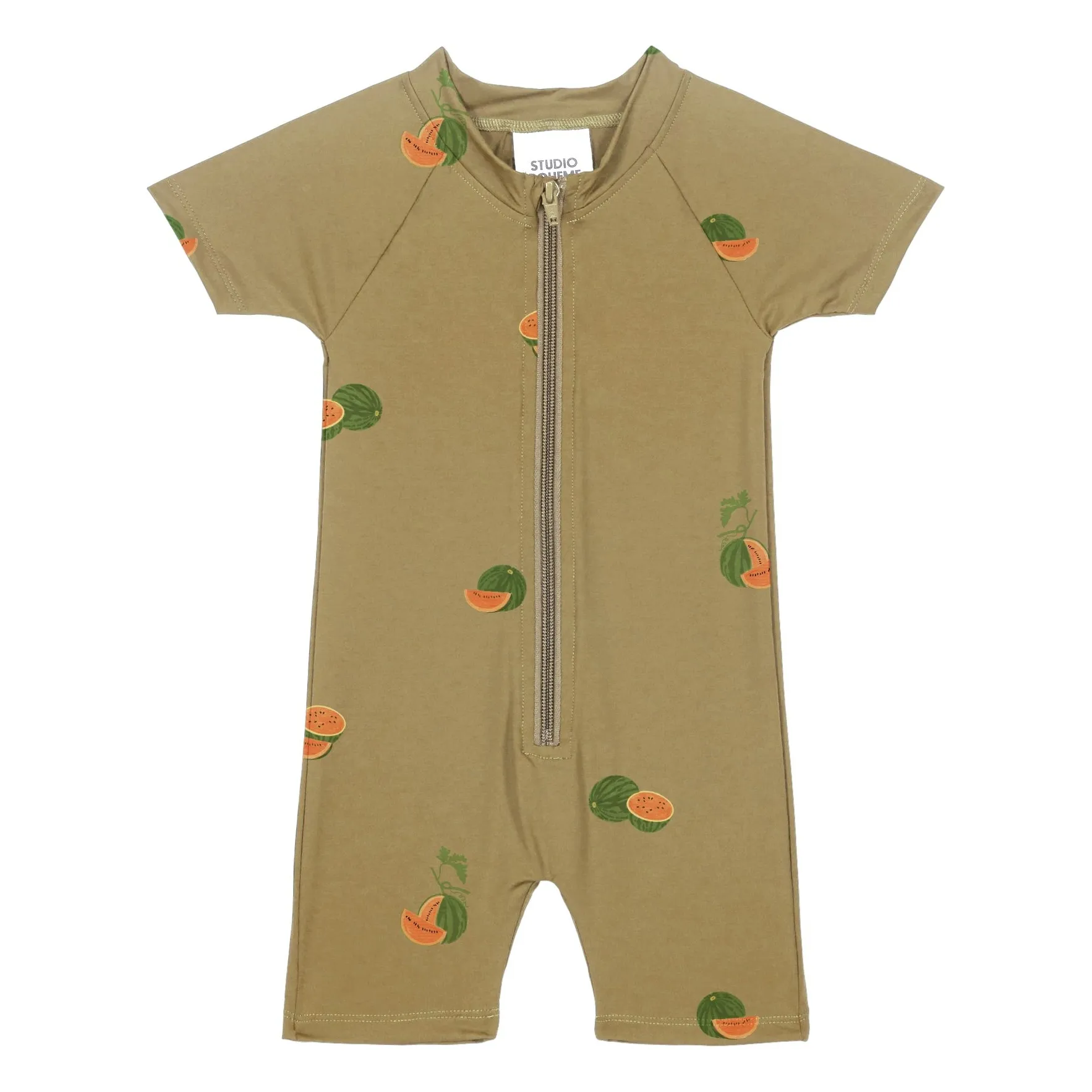 Combishort Anti-UV Lulu Pastèques Fibres Recyclées | Khaki- Image produit n°0