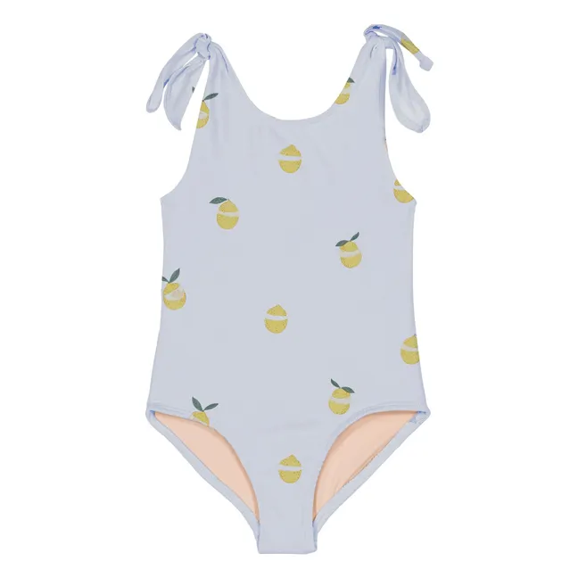 Maillot de Bain Roberta Citrons Coton Bio | Bleu Clair