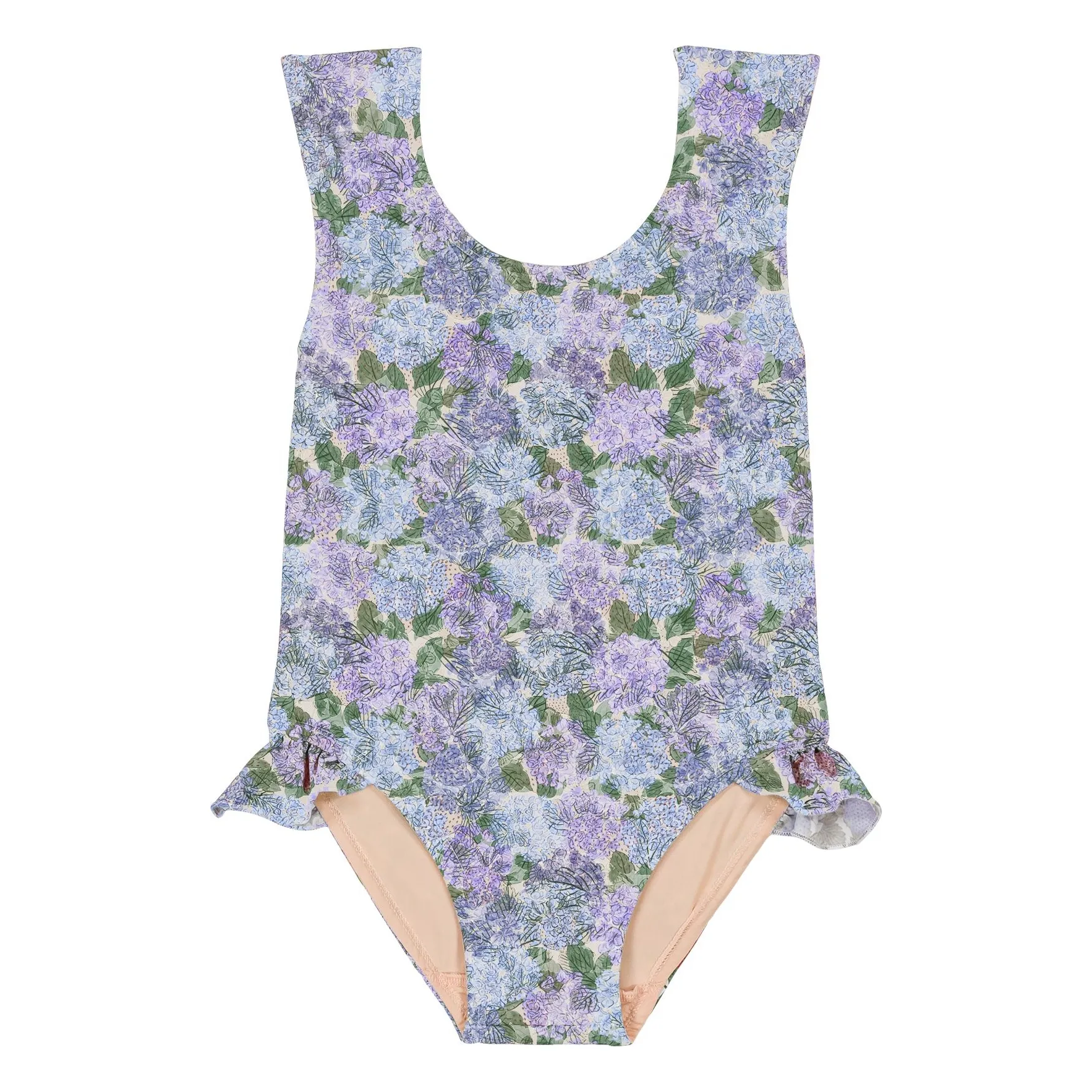 Studio Bohème Girls Lilac Ballerina Swimsuit Flowers Recycled Fibers
