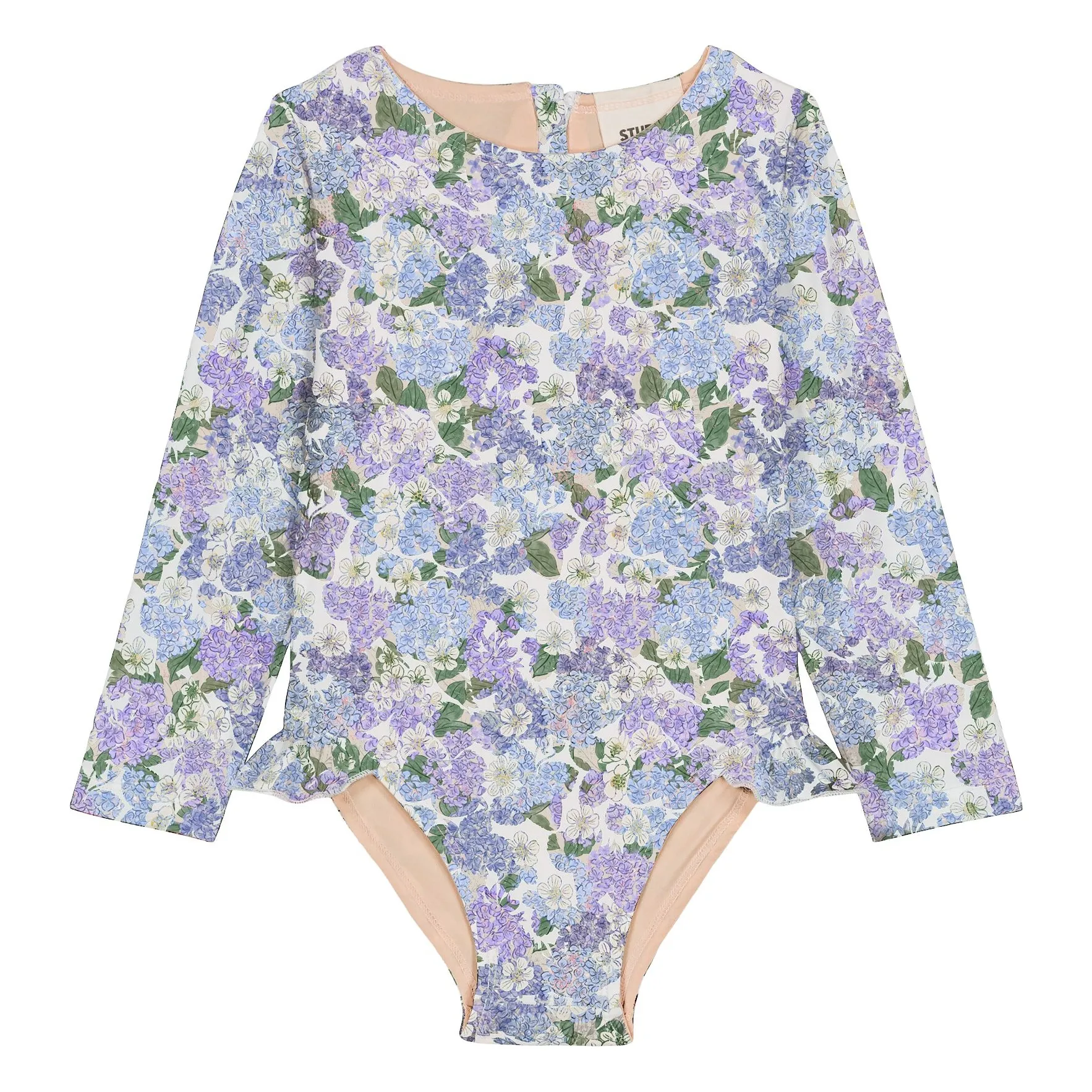 Studio Bohème Girls Lilac Josepha Long Sleeve Swimsuit Flowers Recycled Fibers