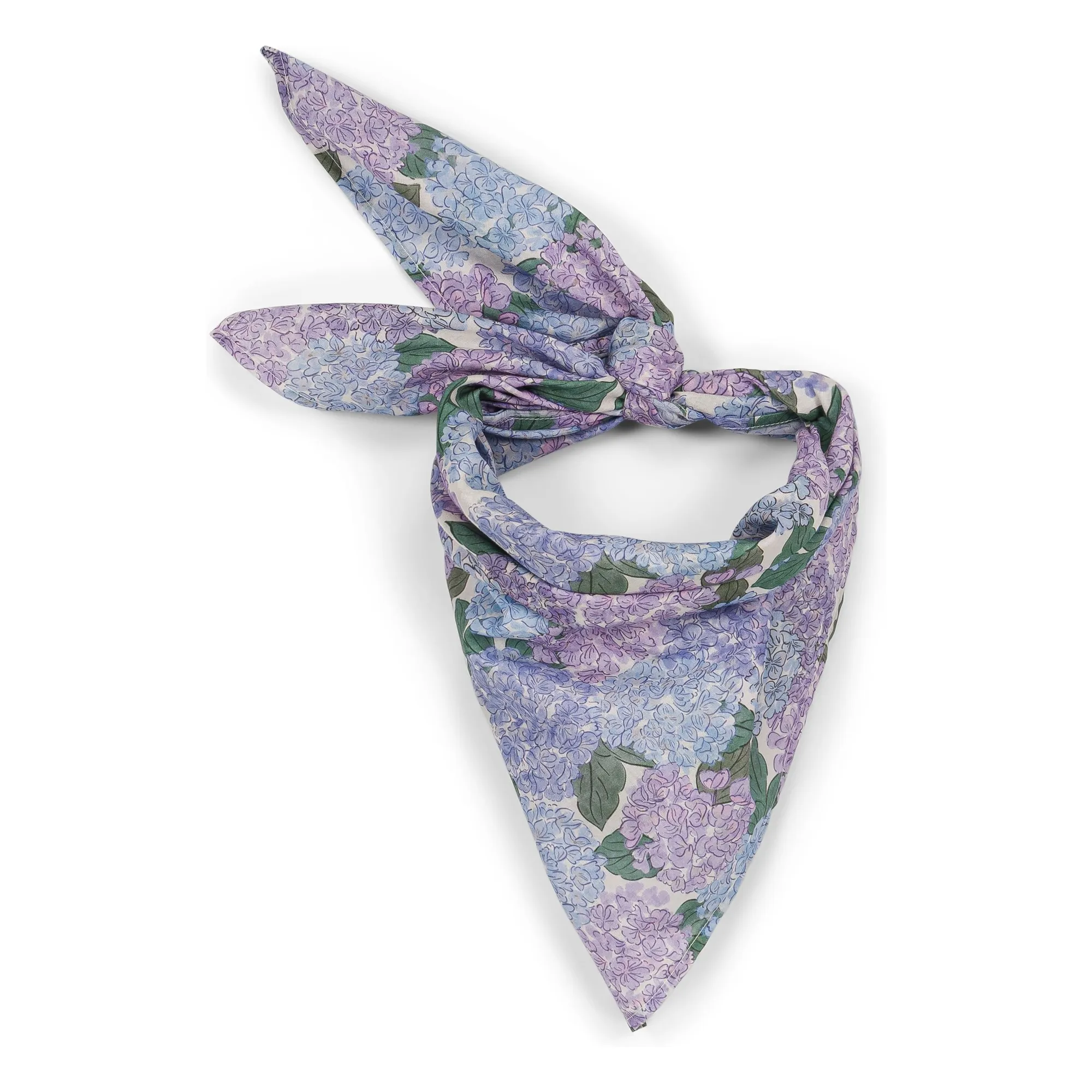 Foulard Linon Fleurs Coton Bio | 	Lilas- Image produit n°0