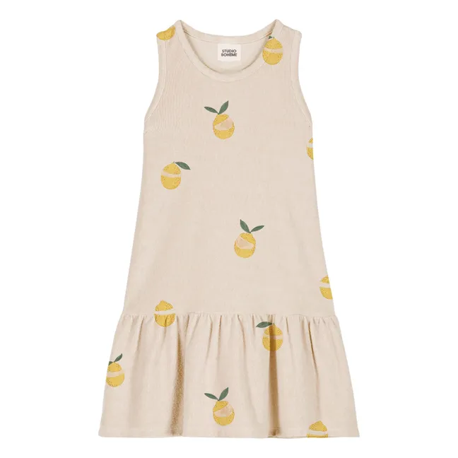 Vestido Playa Limones Algodón Ecológico | Arena