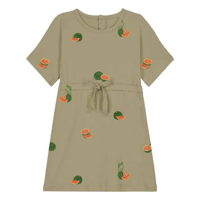 Vestido Yogi Sandía Algodón Ecológico | Khaki