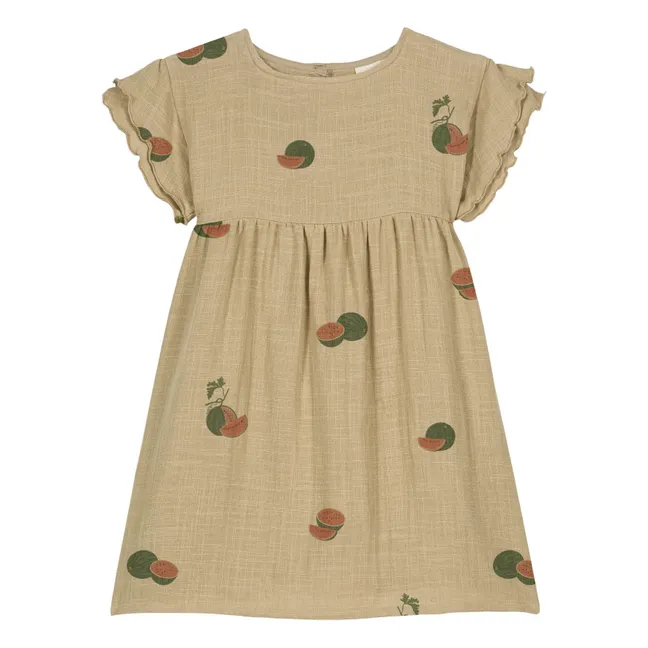 Vestido Cousine Sandía Gasa Algodón Ecológico | Salvia