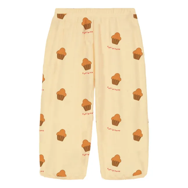 Pantaloni in pile di cotone biologico Porgy Brioches | Giallo chiaro