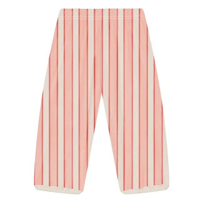 Pantalon Porgy Rayé Coton Bio | Rose