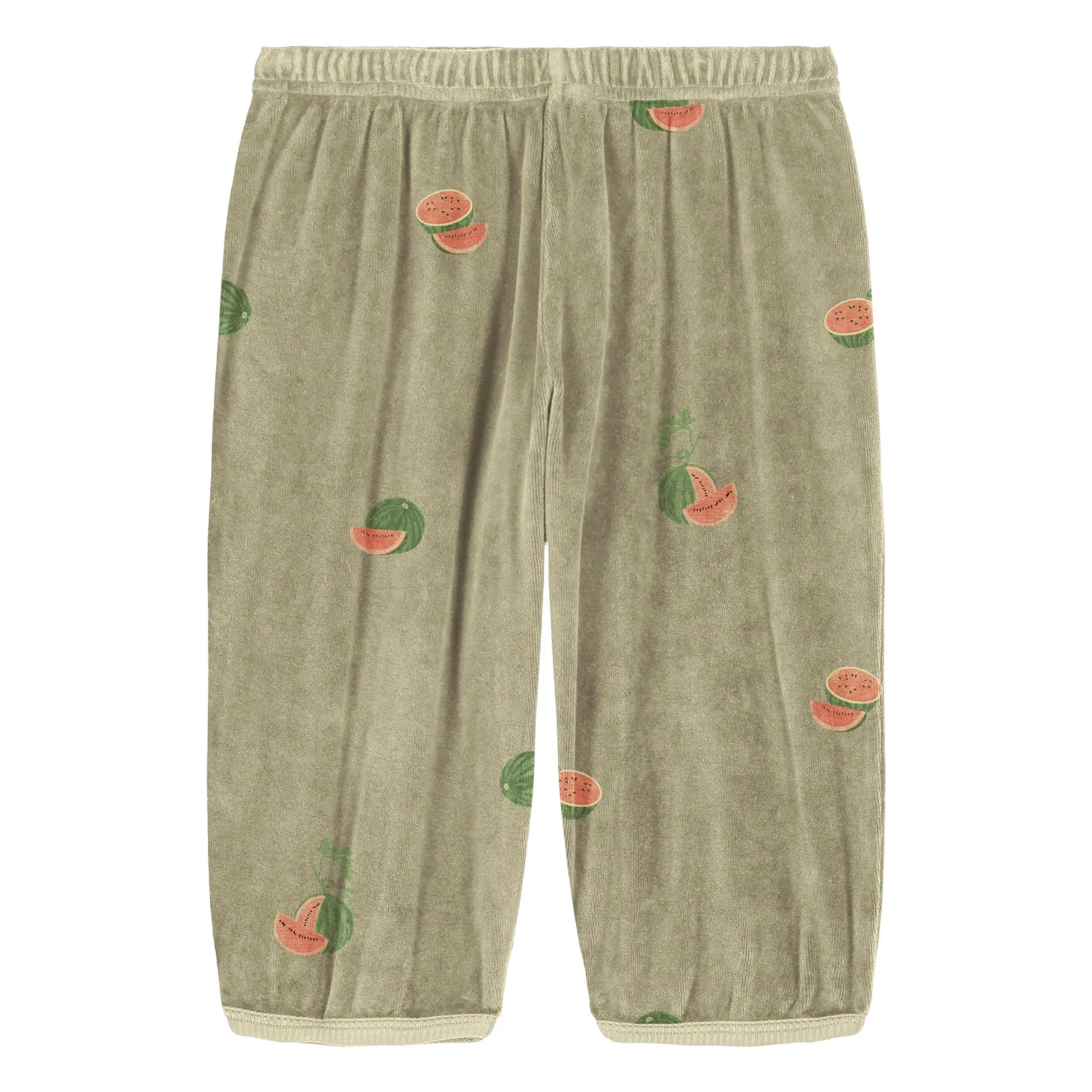 Studio Bohème Khaki Porgy Watermelon Organic Cotton Towelling Pants