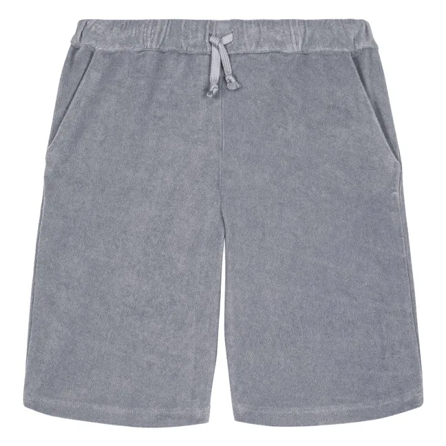 Bermuda Basile Eponge Coton Bio | Bleu gris