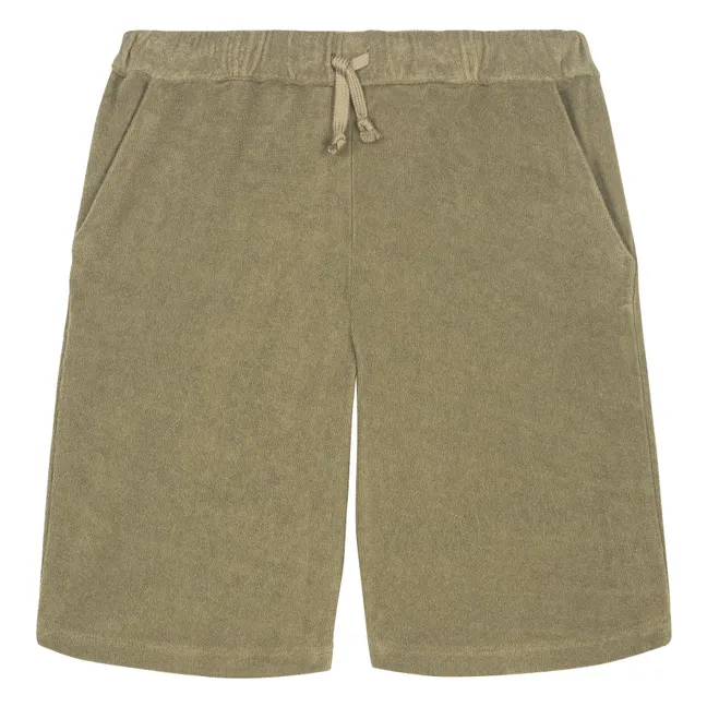 Basile organic cotton terry shorts | Khaki