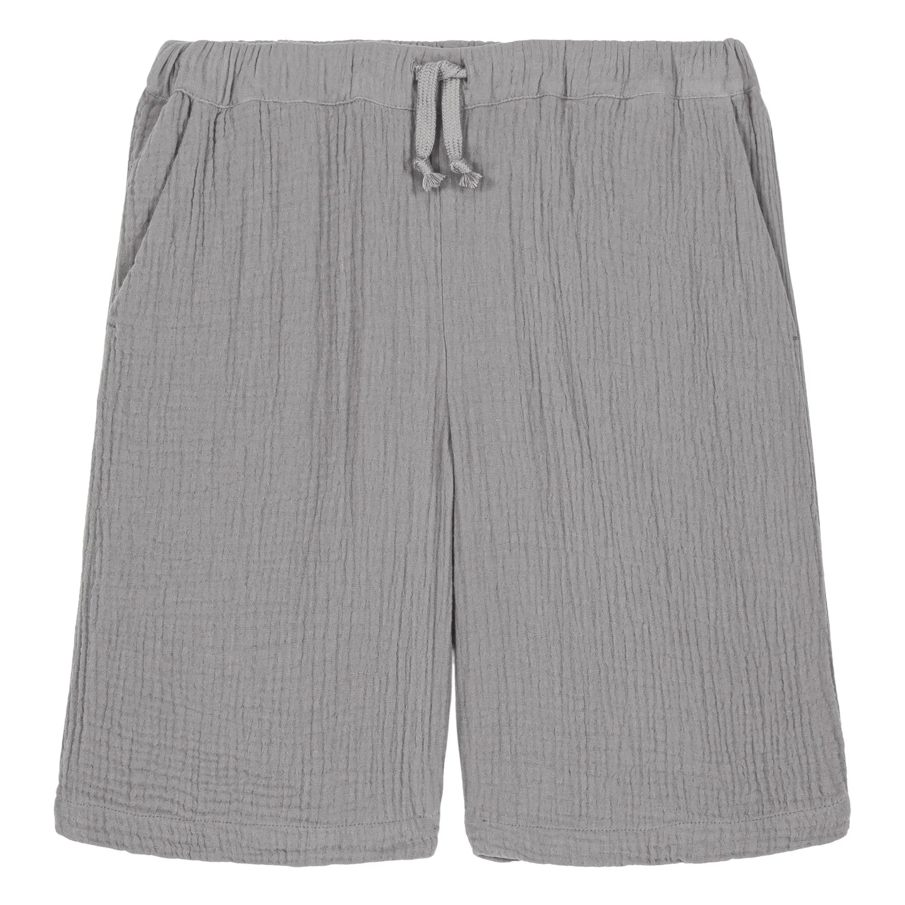Studio Bohème Grey Blue Basile Waffle Bermuda Organic Cotton Gauze