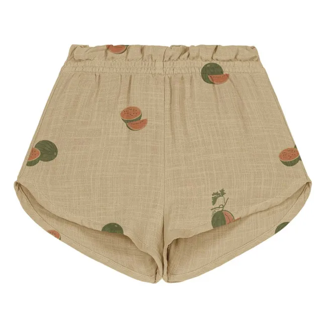 Short Georgette Pastèques Gaze de Coton Bio | Sauge
