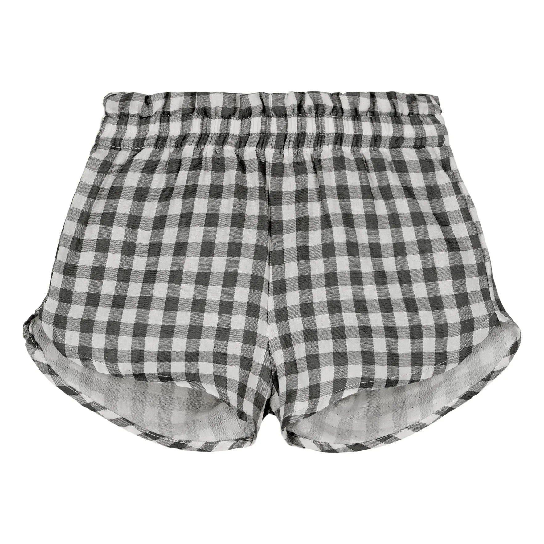 Short Georgette Vichy Gaze de Coton Bio | Noir- Image produit n°0