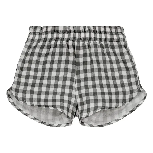 Short Georgette Vichy Gaze de Coton Bio | Noir