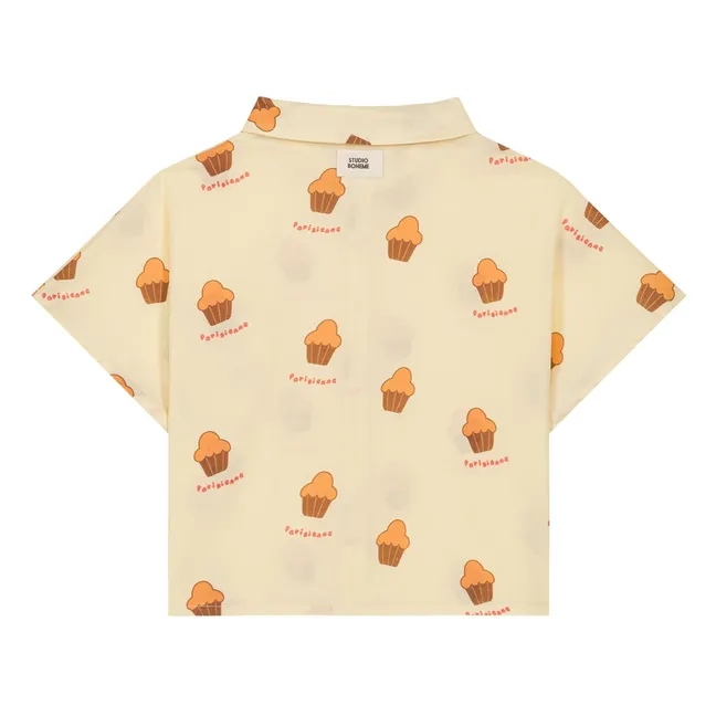 Voile Brioches organic cotton shirt | Pale yellow